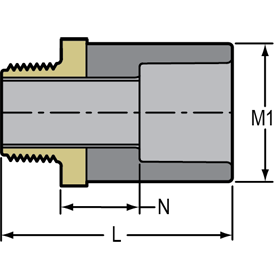 Male Adapter - CPVC Lined Brass Transition<br>